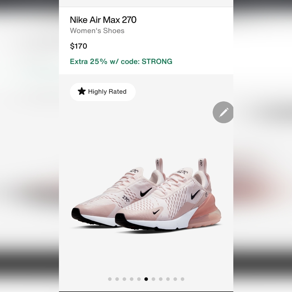 Nike Pink and White Air Max 270 Sneakers (Rare Color) - Picture 14 of 14